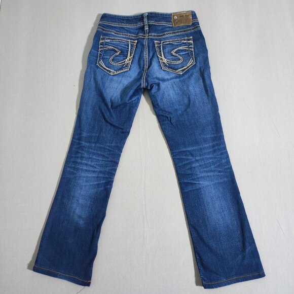 Silver Jeans women's size W27/L31 indigo blue Suki Super stretch Mid slim Boot - Picture 3 of 16